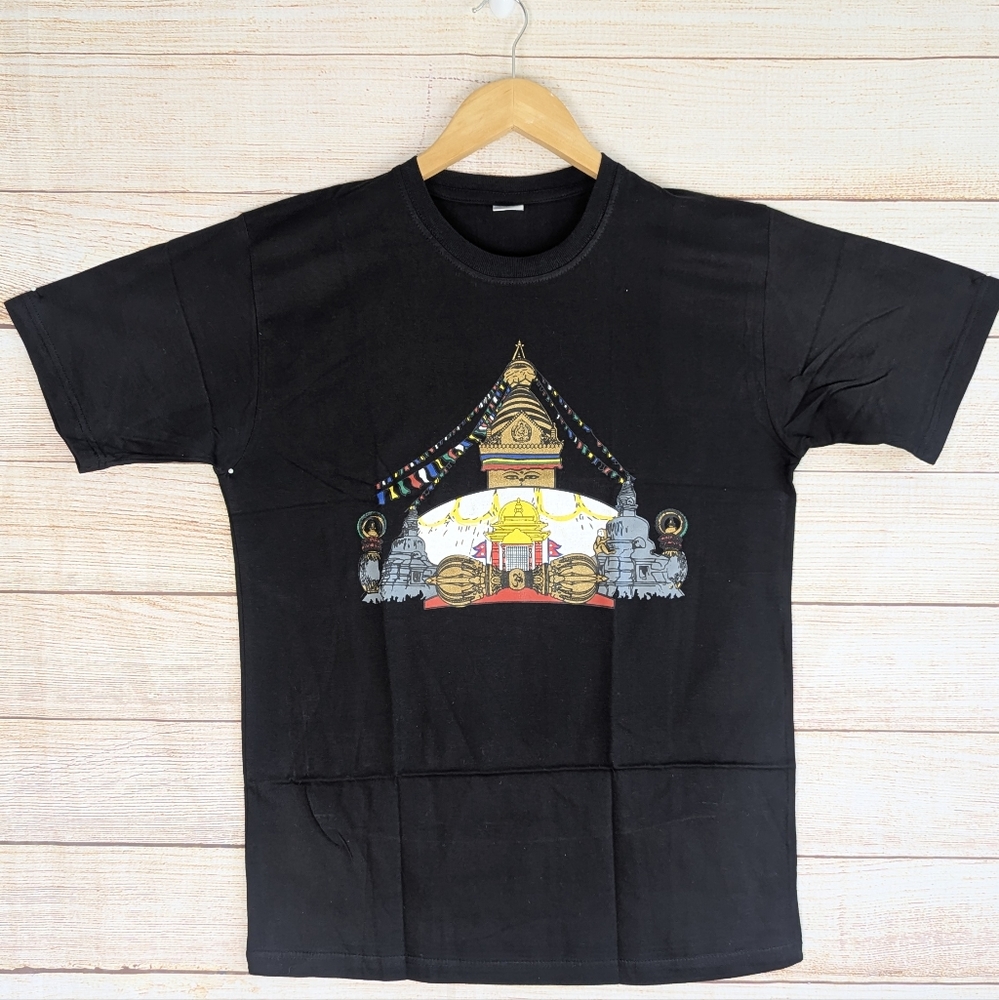Swyambhu Bajra Unisex Size 42 Black Cotton Top T-shirt New Without Tags